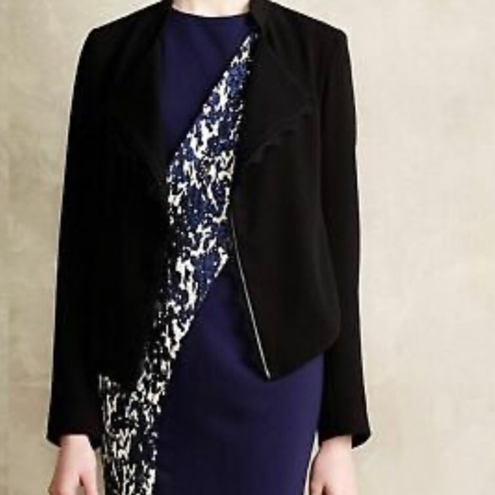 Anthropologie Elevenses Black Blazer, size Small